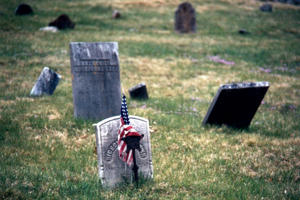cemetary with flag